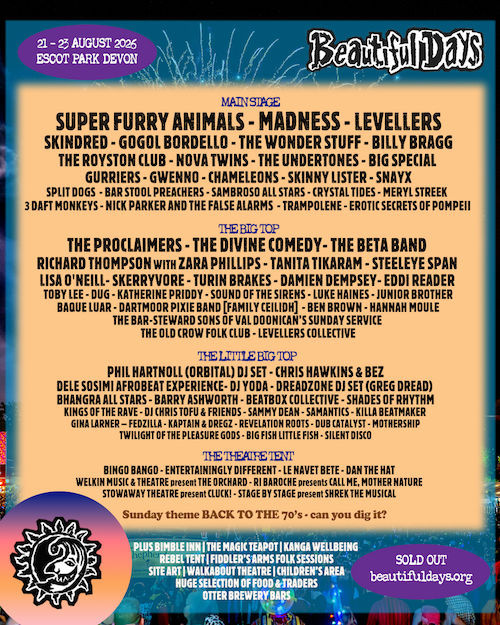 Beautiful Days festival poster