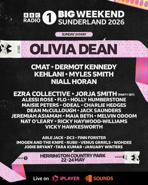 Radio 1 Big Weekend 2026 festival poster